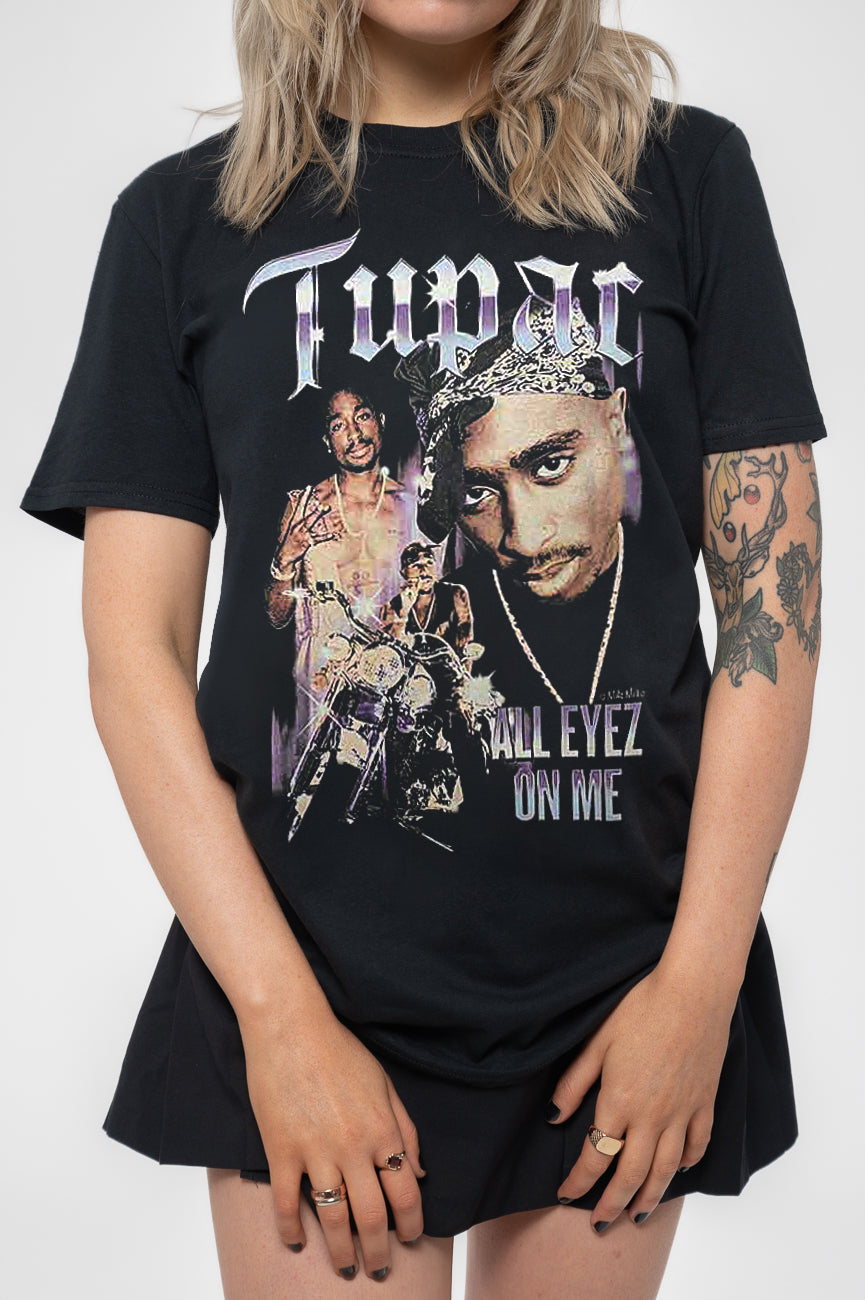 Tupac All Eyez Blue Homage Skinny Fit T Shirt product image 3