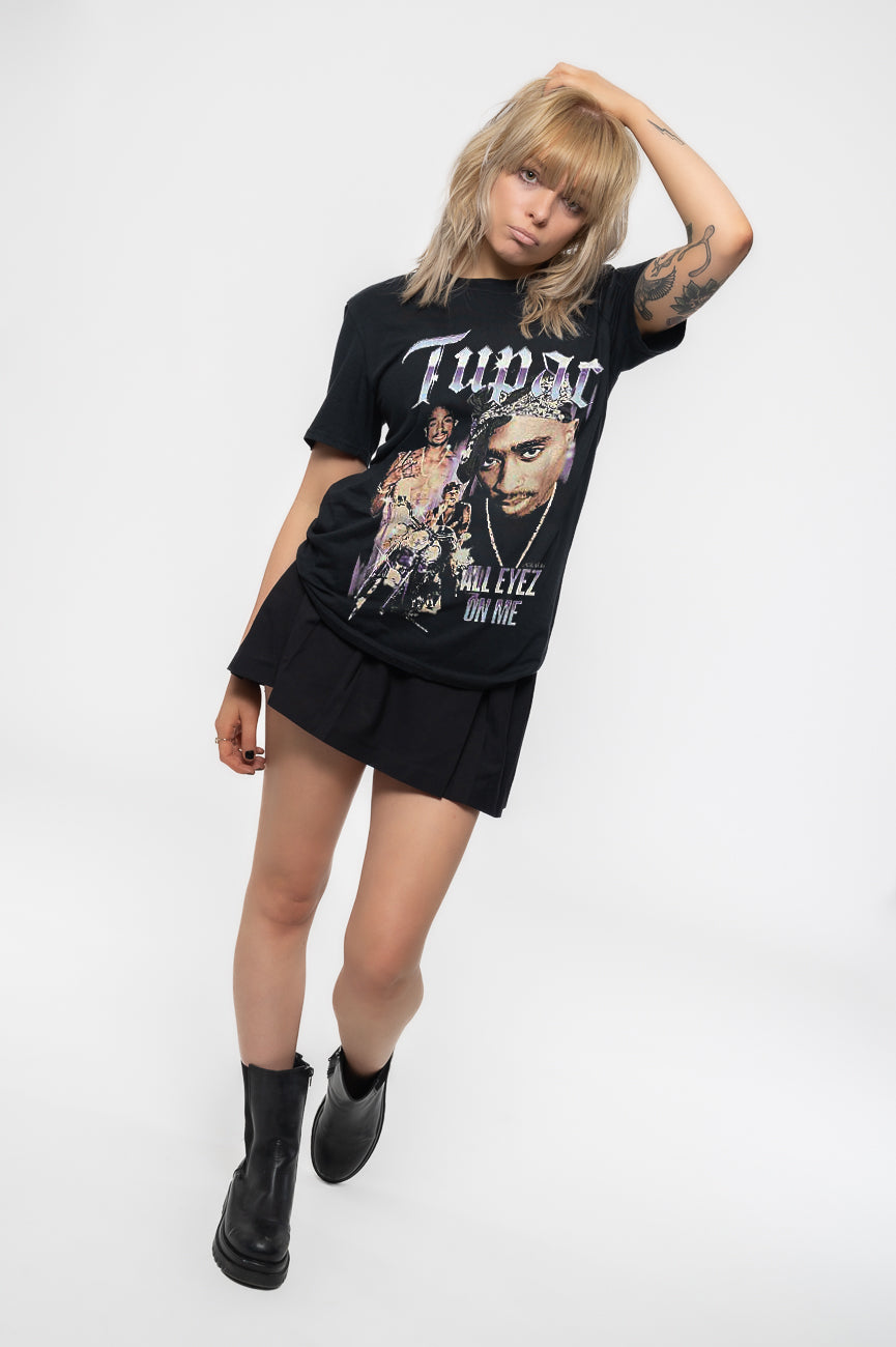 Tupac All Eyez Blue Homage Skinny Fit T Shirt product image 5