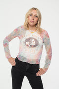 Janis Joplin Pearl Long Sleeve Mesh Crop Top product image 1