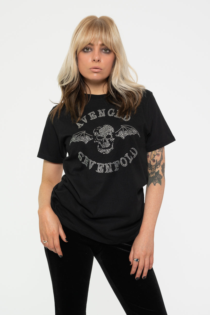Avenged Sevenfold Diamante Deathbat Skinny Fit T Shirt product image 1