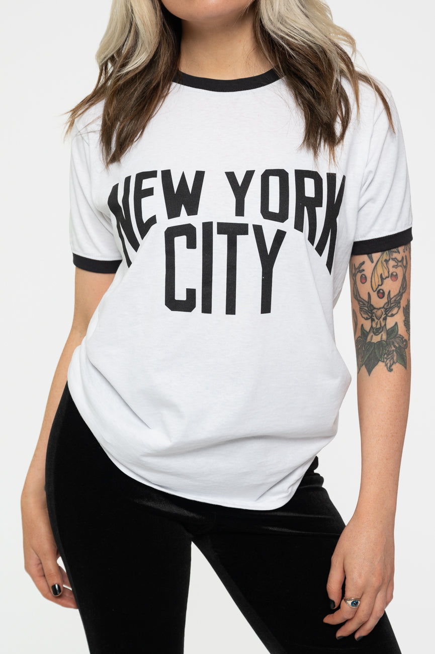 John Lennon New York City Text Logo Ringer T Shirt product image 3