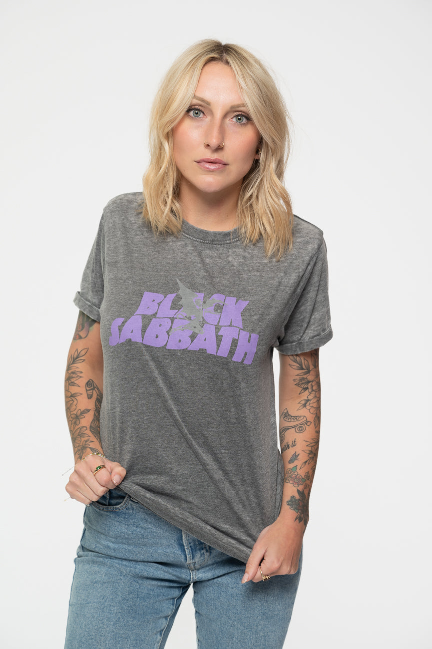 Black Sabbath Logo and Daemon Burnout T Shirt product image 1