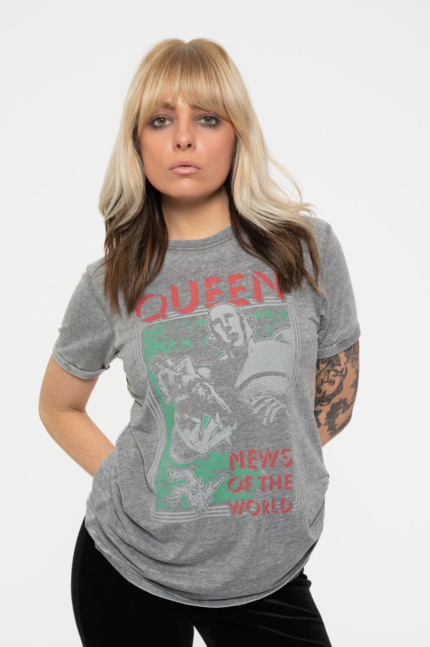 Queen News Of The World Burnout T Shirt product image 1
