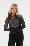 Joy Division Unknown Pleasures Long Sleeve Mesh Crop Top product image 1