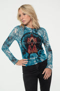 David Bowie Live And Well Long Sleeve Mesh Crop Top product image 1