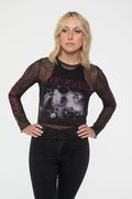 Pink Floyd Live Band Long Sleeve Mesh Crop Top product image 1