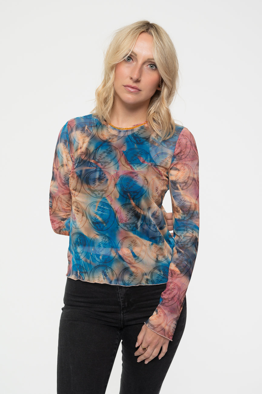 Grateful Dead Stealy Long Sleeve Mesh Crop Top product image 1