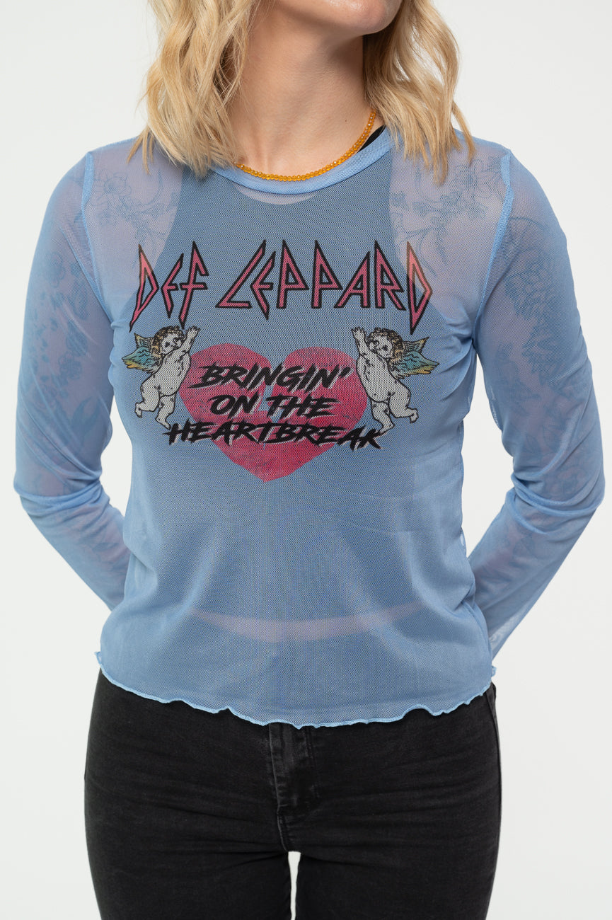 Def Leppard Bringin On The Heartbreak Long Sleeve Mesh Crop product image 3