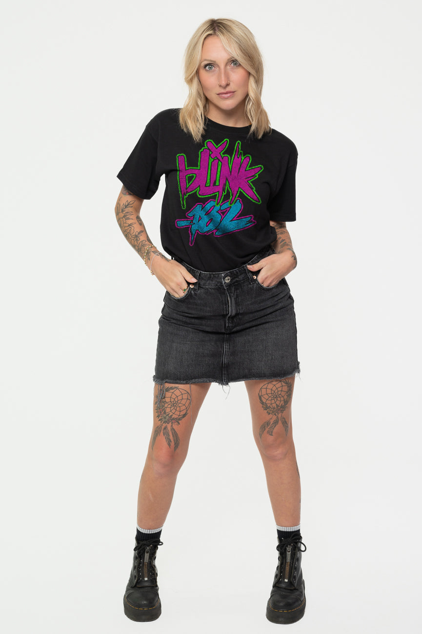 Blink-182 Neon Distressed Band Logo T Shirt product image 2