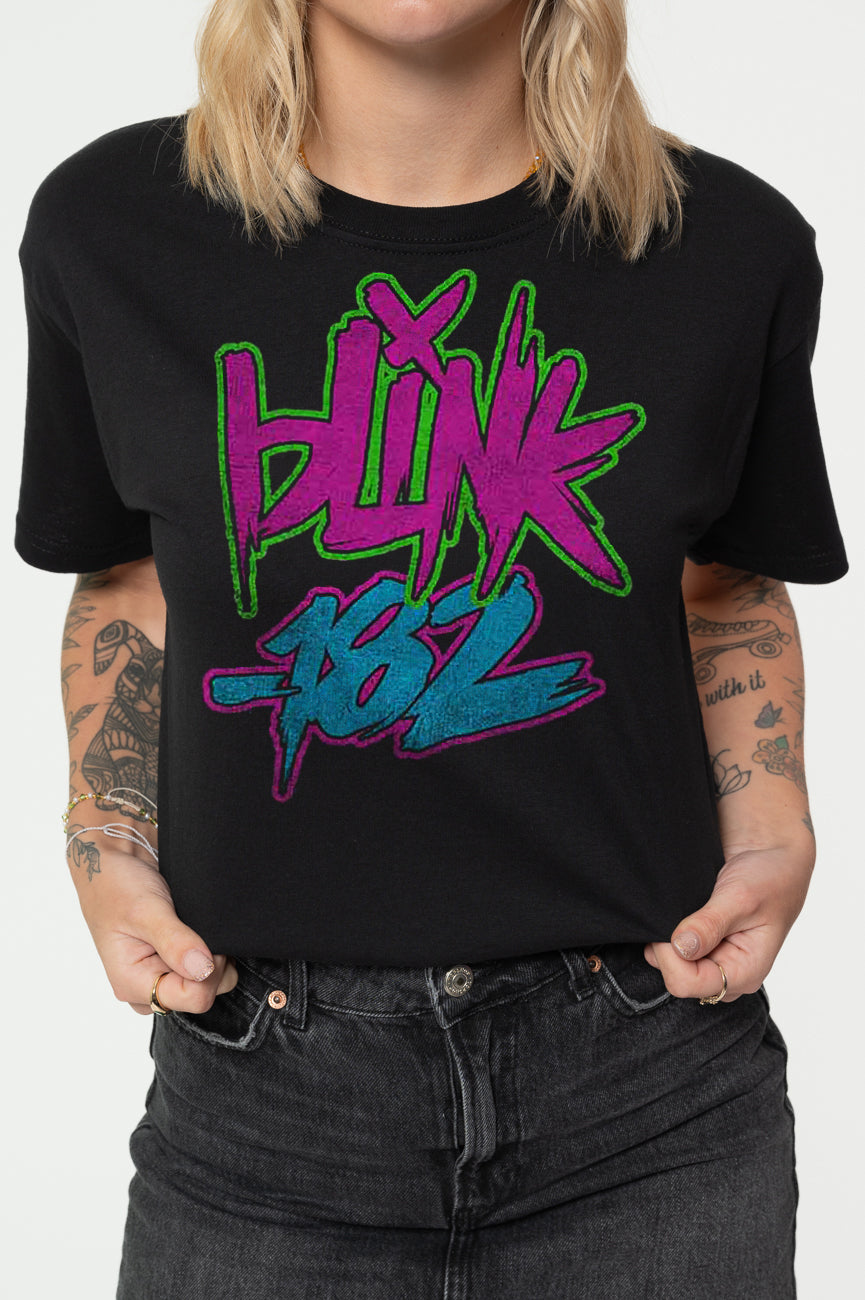 Blink-182 Neon Distressed Band Logo T Shirt product image 3