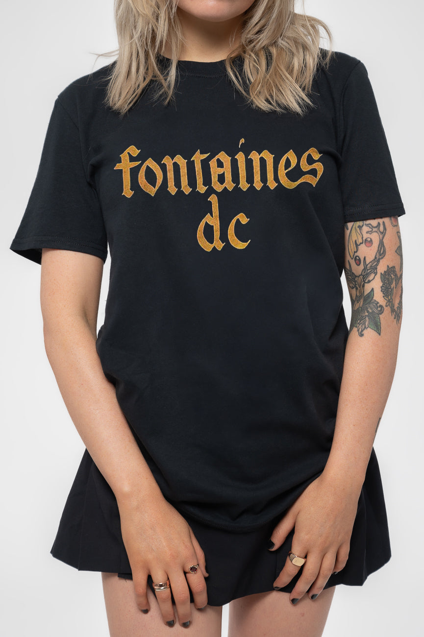 Fontaines D C Gothic Band Logo T Shirt product image 3