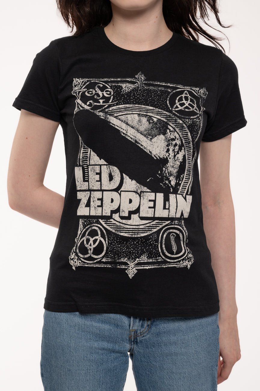 Led Zeppelin Vintage Print LZ1 Skinny Fit T Shirt product image 3