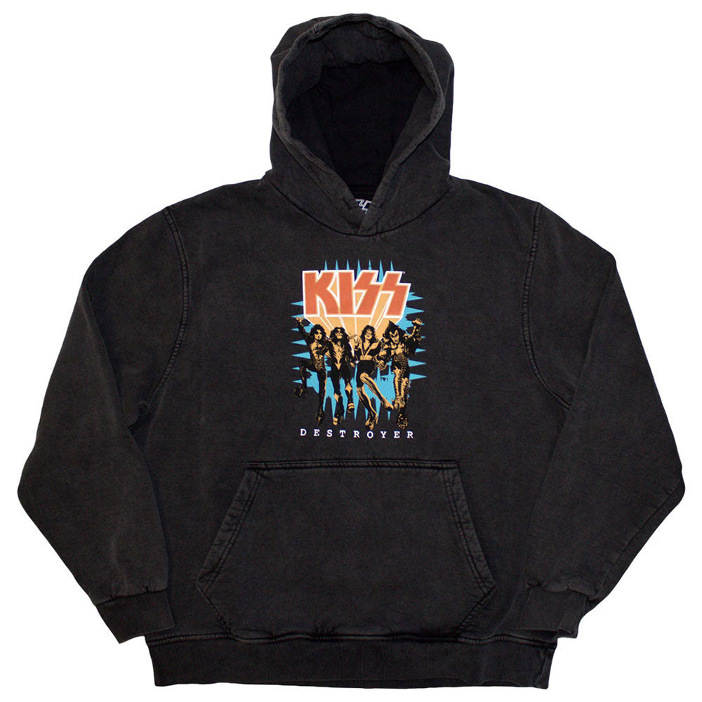 KISS Destroyer 3D Band Logo Pullover Stone Wash Hoodie product image 1