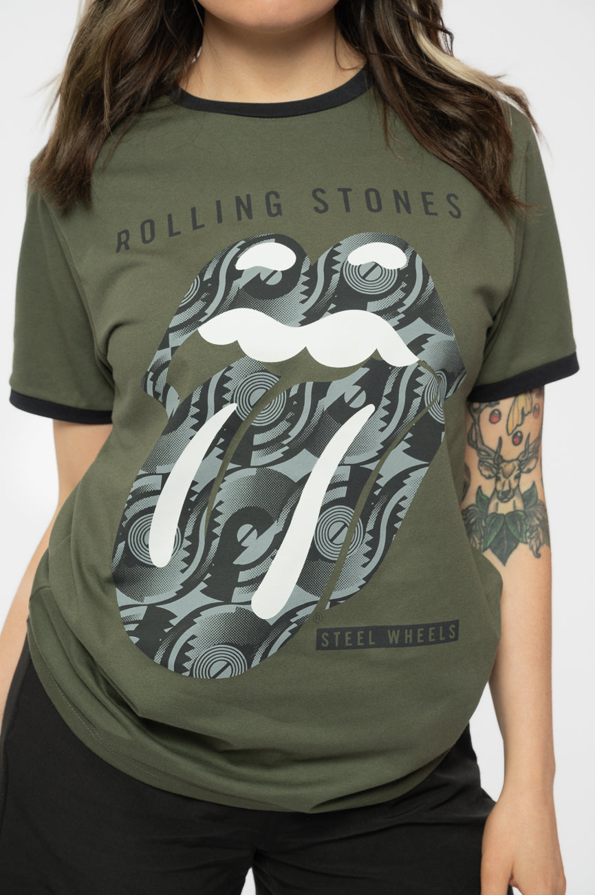 The Rolling Stones Black & White Tongue Ringer T Shirt product image 3
