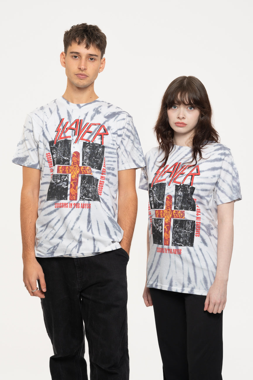 Slayer Quad Seasons Band Logo Dye Wash T Shirt product image 5