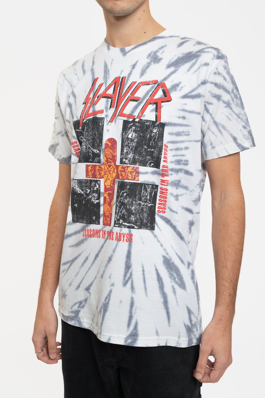 Slayer Quad Seasons Band Logo Dye Wash T Shirt product image 3